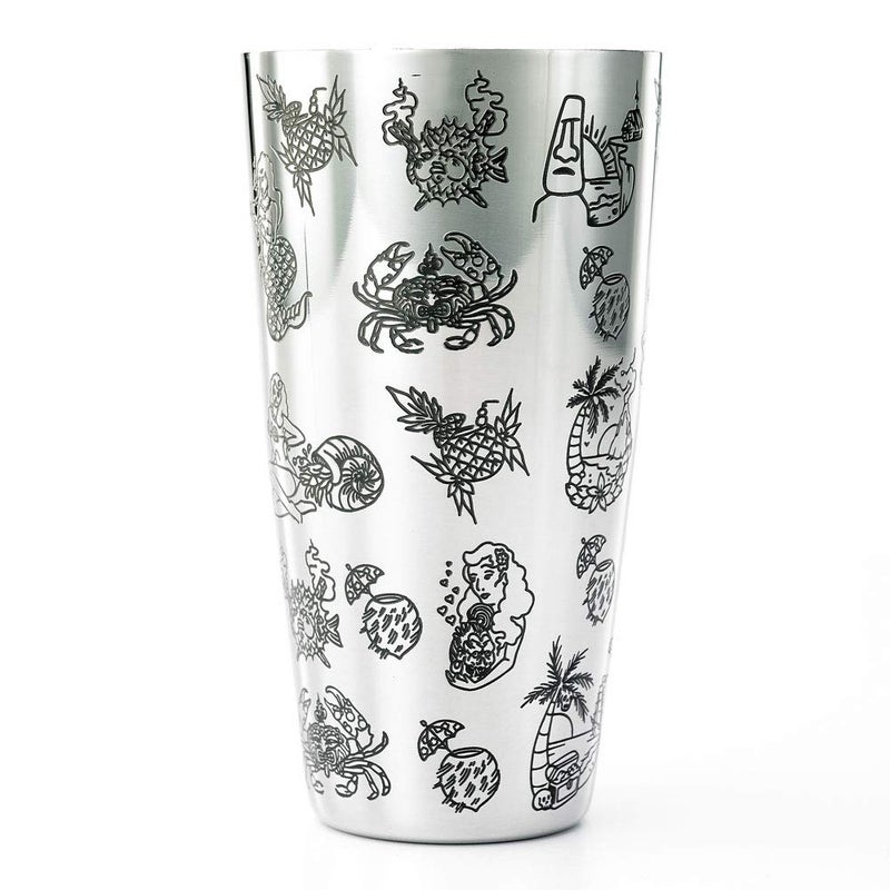 Barfly Cocktail Tin, Large 28 oz (828 ml), Stainless Steel, Tiki - Image 3